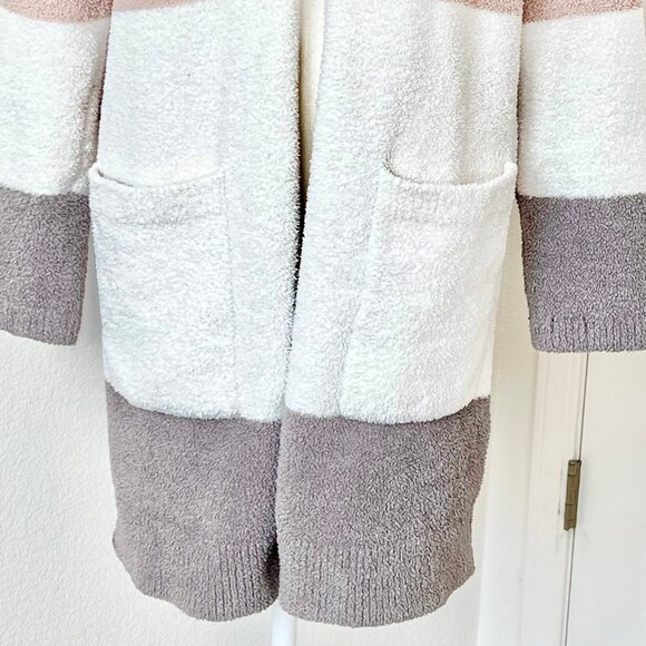 Barefoot Dreams CozyChic Long Weekend Mid-Length Colorblock Pocket Cardigan Sz M - Picture 7 of 13